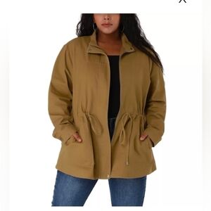 Agnes Orinda Women's Plus Size Jacket Lightweight Anorak Drawstring Utility